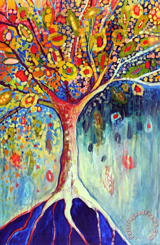 Fiesta Tree painting - Jennifer Lommers Fiesta Tree Art Print