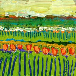 Jennifer Lommers Landscape in Green and Orange