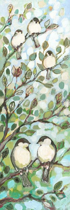 Mo's Chickadees painting - Jennifer Lommers Mo's Chickadees Art Print