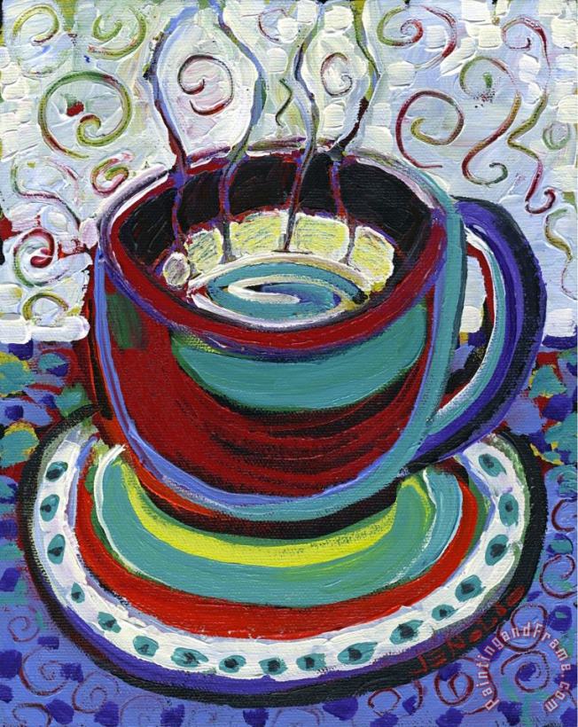 Jennifer Lommers Steaming Coffee Art Painting