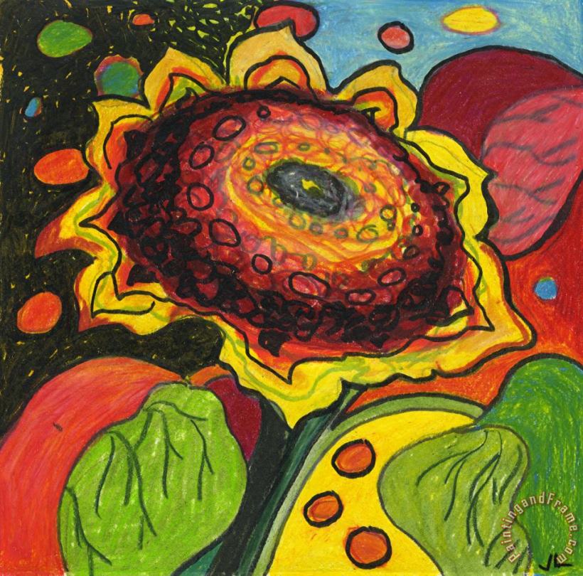 Sunflower Surprise painting - Jennifer Lommers Sunflower Surprise Art Print
