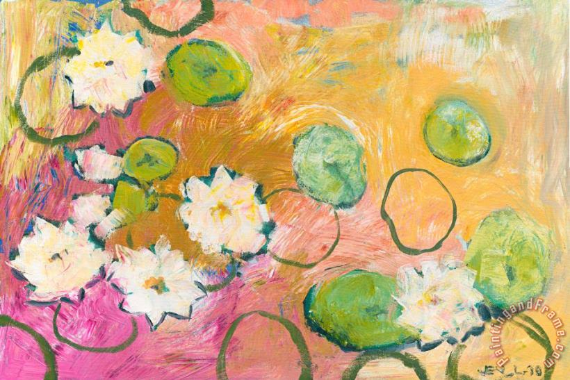 Waterlillies at Dusk painting - Jennifer Lommers Waterlillies at Dusk Art Print