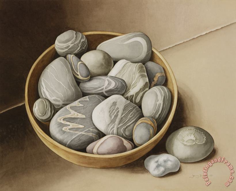 Jenny Barron Bowl Of Pebbles Art Print