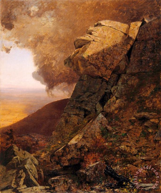 Jervis McEntee A Cliff in The Katskills Art Painting