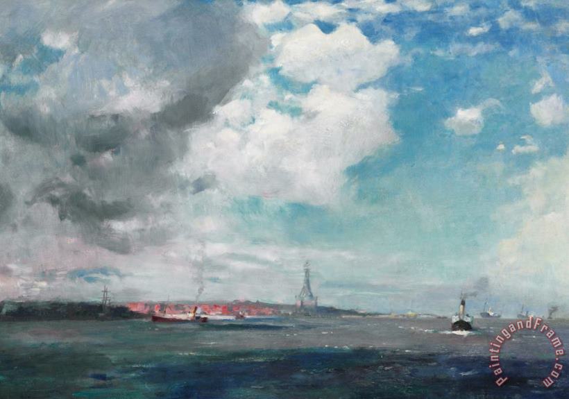 New Brighton from the Mersey painting - JH Hay New Brighton from the Mersey Art Print