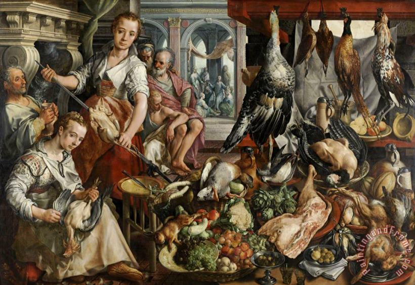 Joachim Beuckelaer The Well Stocked Kitchen Art Painting