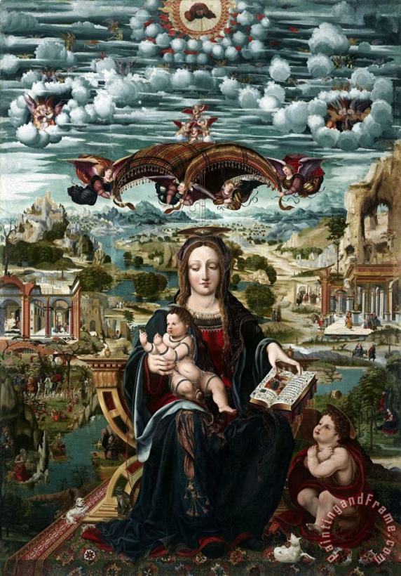 Joan de Burogunga II Mare De Deu, El Nen Jesus I Sant Joanet Art Painting
