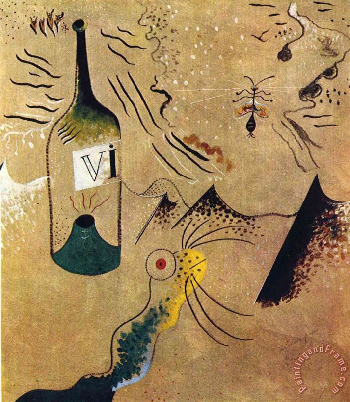 Joan Miro Bottle of Vine Art Painting