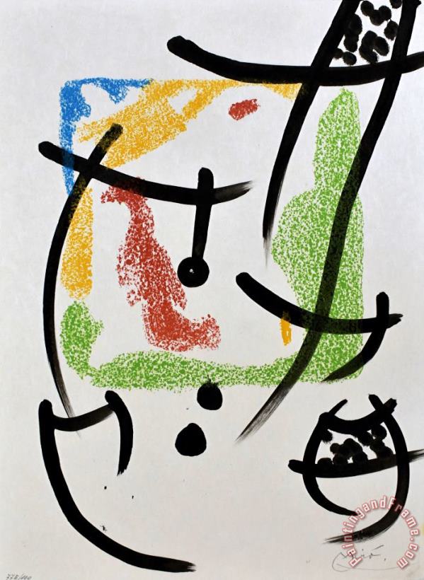 Composition Viii, 1968 painting - Joan Miro Composition Viii, 1968 Art Print