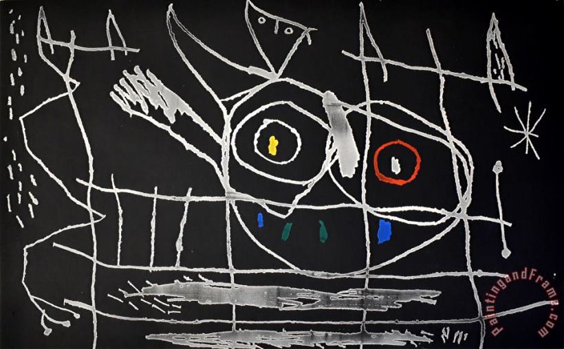 Joan Miro Couple of Birds III Couple D'oiseaux Iii, 1966 Art Painting