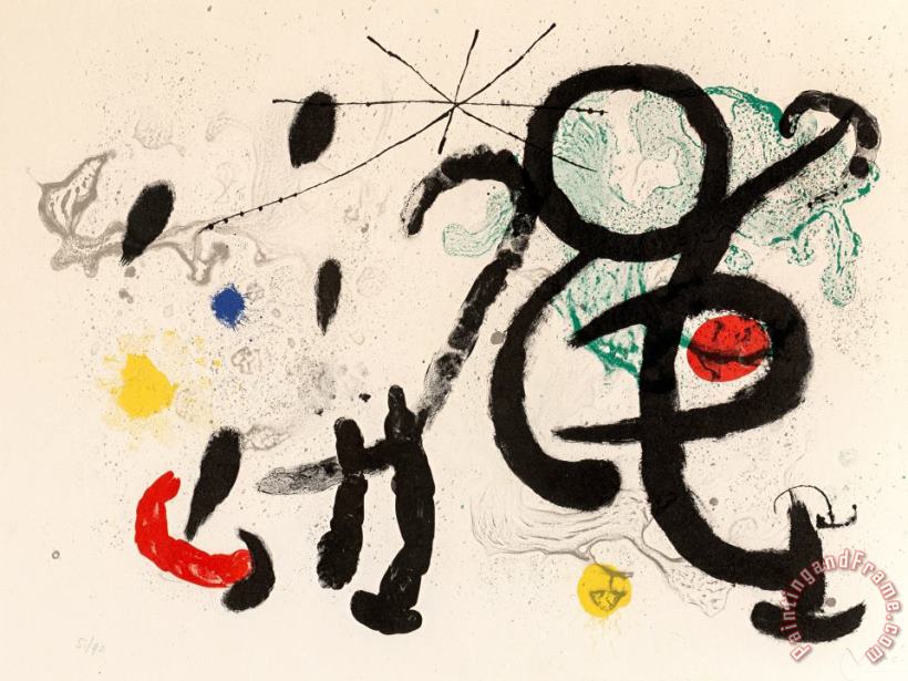 Joan Miro Danse Barbare, 1963 Art Painting