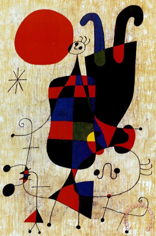 Joan Miro Dog in Front of The Sun Art Painting