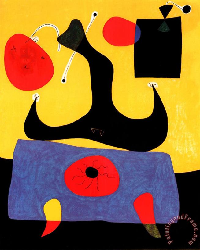 Joan Miro Femme Assise Art Painting