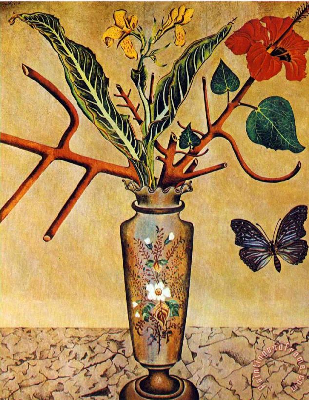 Joan Miro Flowers And Butterfly Art Print