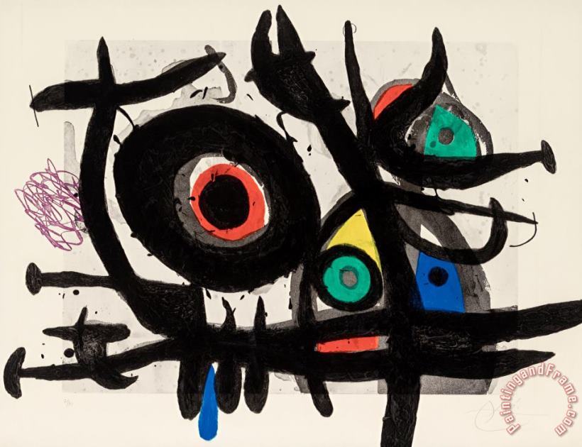 L'oiseau Destructeur, 1969 painting - Joan Miro L'oiseau Destructeur, 1969 Art Print