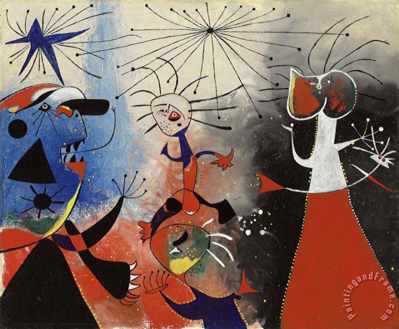 La Caresse Des Etoiles painting - Joan Miro La Caresse Des Etoiles Art Print