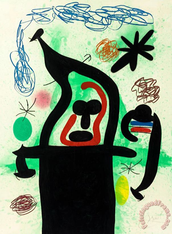 Joan Miro La Harpie, 1969 Art Painting