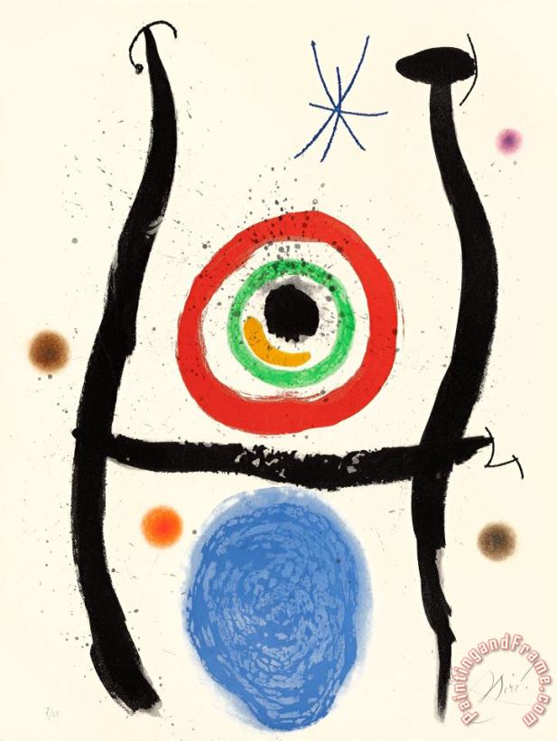 Joan Miro Le Bleu De La Cible, 1974 Art Print