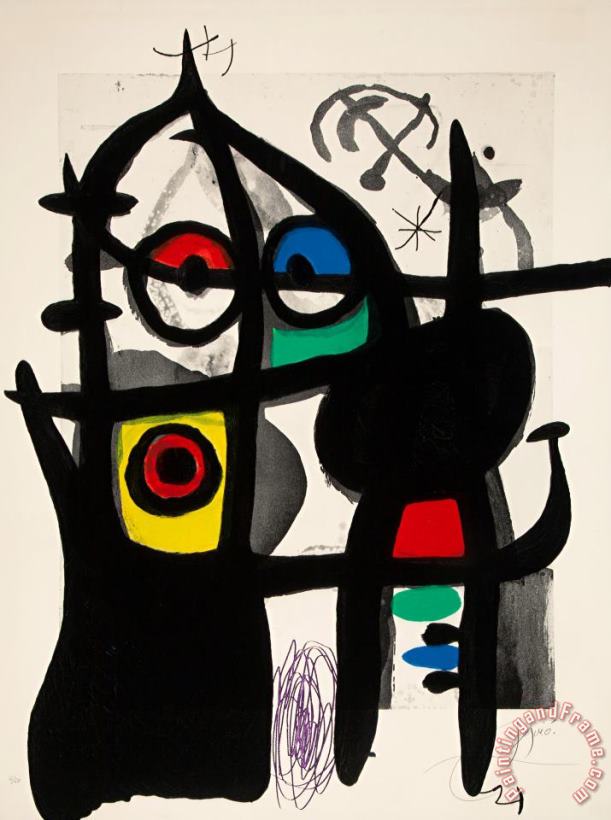 Joan Miro Le Captive, 1969 Art Print