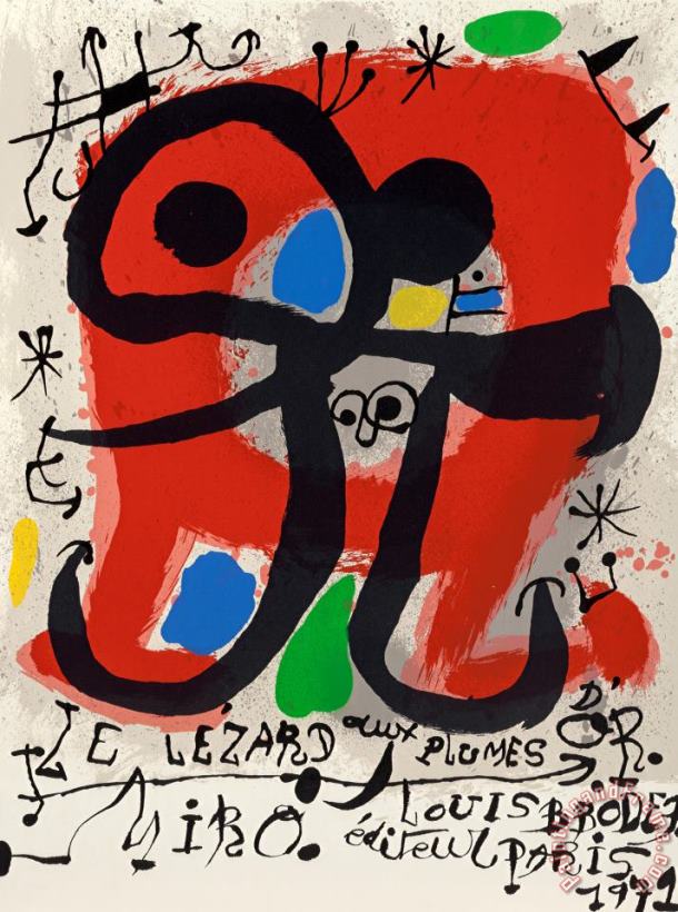 Joan Miro Le Lezard Aux Plumes D'or, Paris, 1971 Art Print