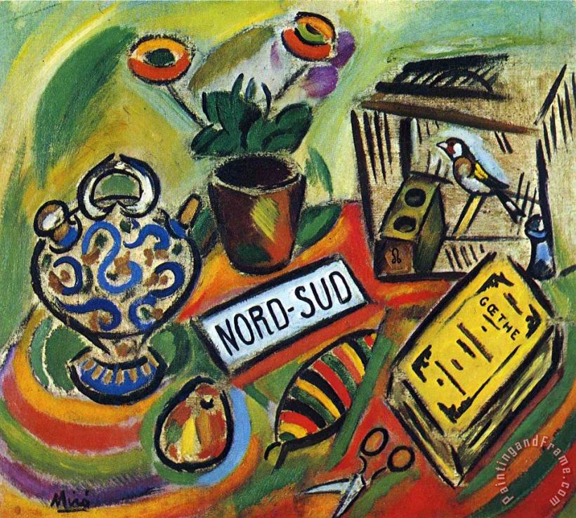 North South painting - Joan Miro North South Art Print