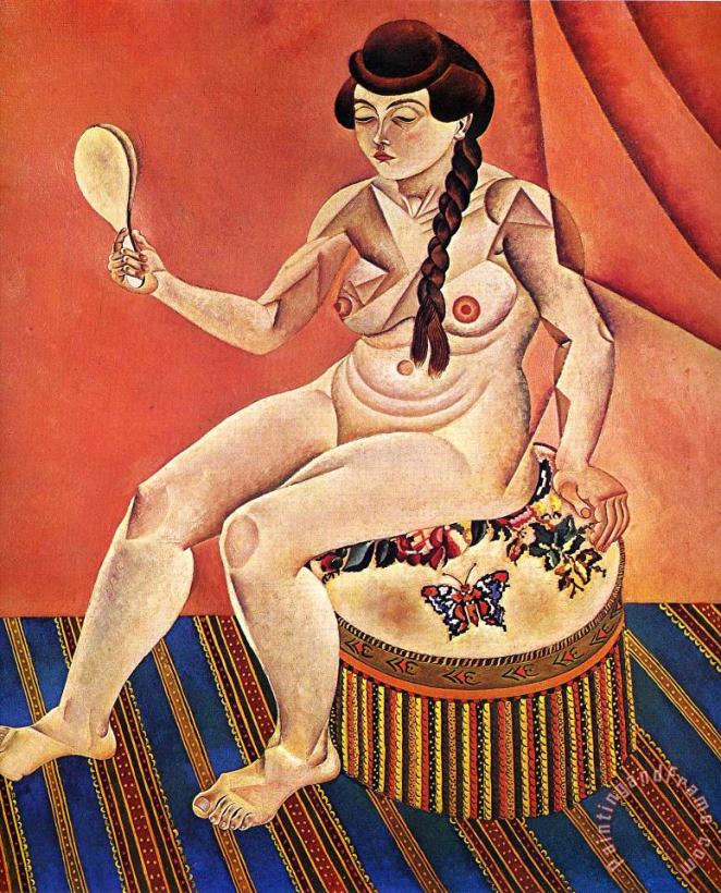 Joan Miro Nude with Mirror Art Painting