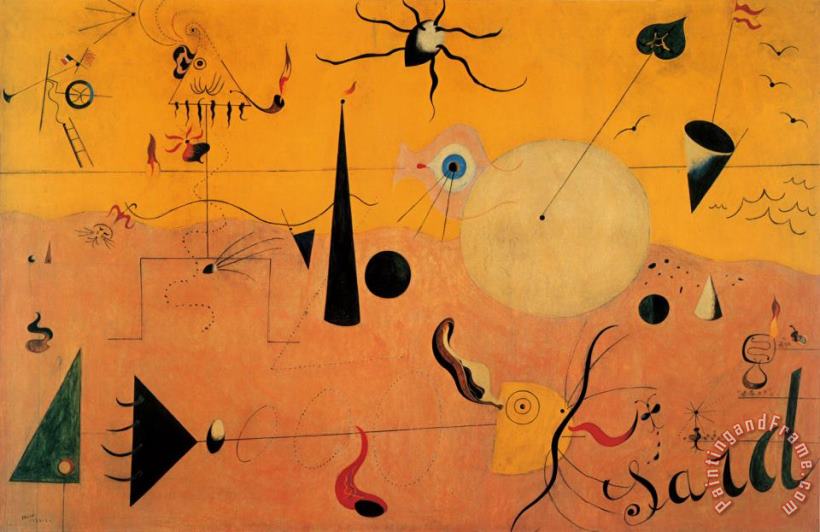 Paysage Catalan Le Chasseur C 1923 painting - Joan Miro Paysage Catalan Le Chasseur C 1923 Art Print