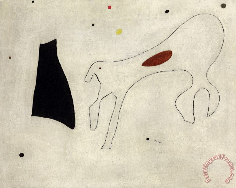 Peinture (le Chien), 1927 painting - Joan Miro Peinture (le Chien), 1927 Art Print