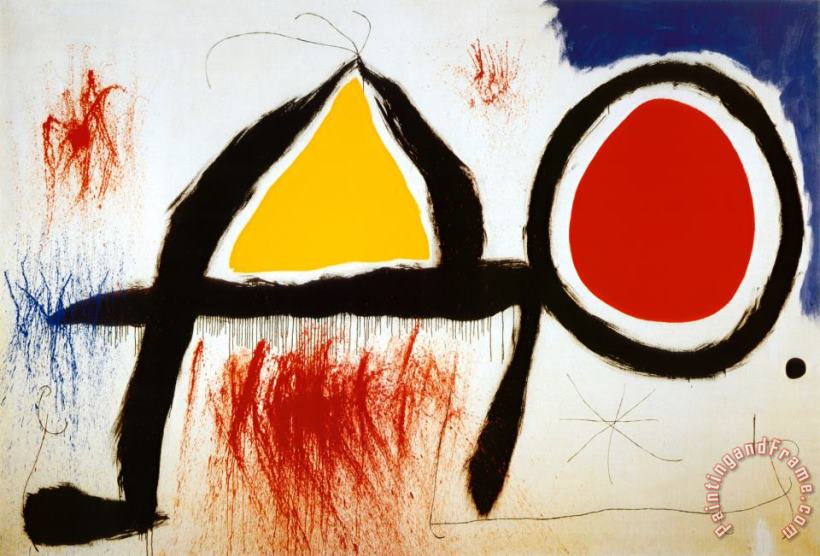 Joan Miro Personagge Devan Le Soleil Art Print