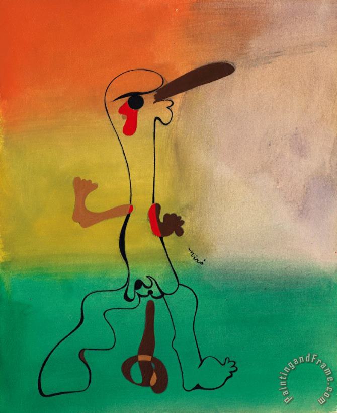 Personnage, 1935 painting - Joan Miro Personnage, 1935 Art Print