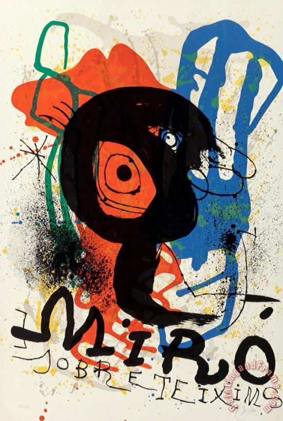 Sobreteixims Exhibition, 1970 painting - Joan Miro Sobreteixims Exhibition, 1970 Art Print