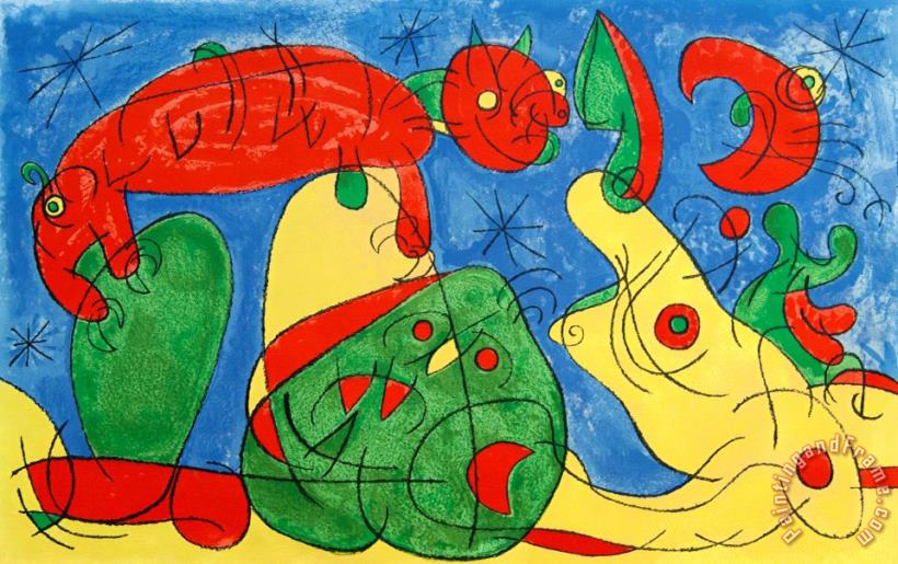 Joan Miro The Night, The Bear Iii, From Series for King Ubu, 1966 Art Print
