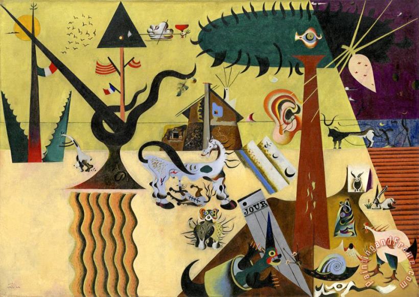 Joan Miro The Tilled Field 1924 Art Painting