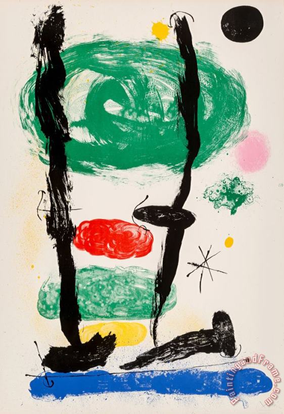 The Watchers, 1964 painting - Joan Miro The Watchers, 1964 Art Print