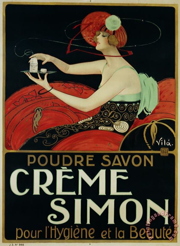 Creme Simon Poster painting - Joaquim Vayreda Creme Simon Poster Art Print