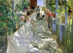 Joaquin Sorolla y Bastida Mending the Sail