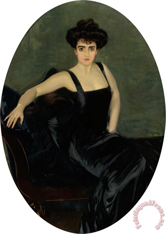 Joaquin Sorolla y Bastida Portrait of Mrs. Esperanza Conill De Zanetti Art Print