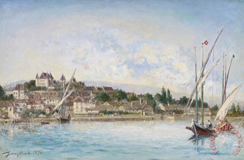 Landscape From Lake Leman To Nyon painting - Johan Barthold Jongkind Landscape From Lake Leman To Nyon Art Print