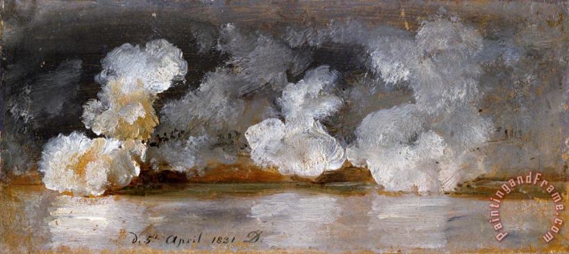 Smoke From Cannon Shots painting - Johan Christian Dahl Smoke From Cannon Shots Art Print