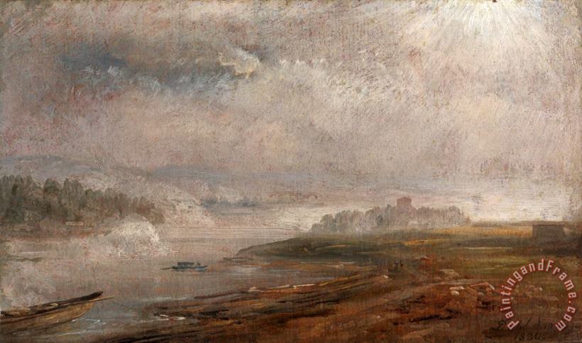 The Elbe on a Foggy Morning painting - Johan Christian Dahl The Elbe on a Foggy Morning Art Print