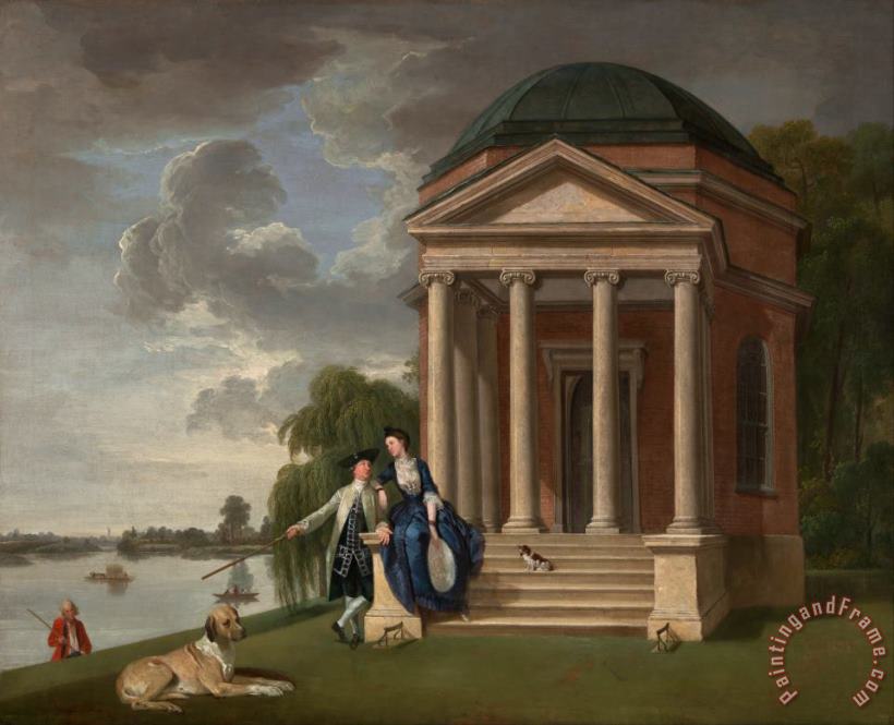 Johan Joseph Zoffany David Garrick And His Wife by His Temple to Shakespeare, Hampton Art Print