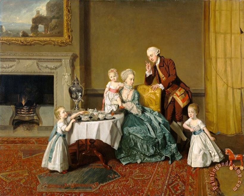 John, Fourteenth Lord Willoughby De Broke, And His Family painting - Johan Joseph Zoffany John, Fourteenth Lord Willoughby De Broke, And His Family Art Print