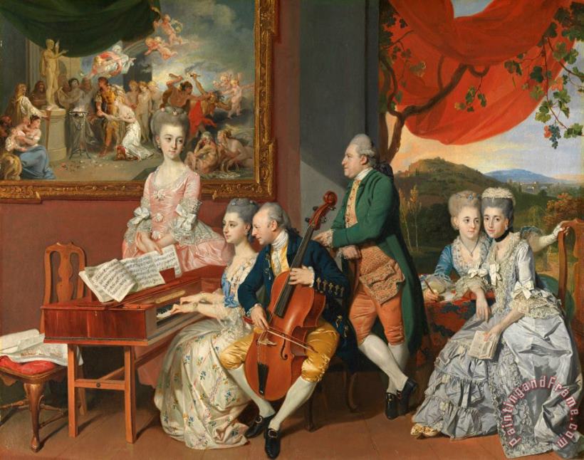 Johan Joseph Zoffany The Gore Family with George, 3rd Earl Cowper Art Print