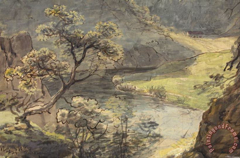 River Landscape painting - Johann Georg von Dillis  River Landscape Art Print