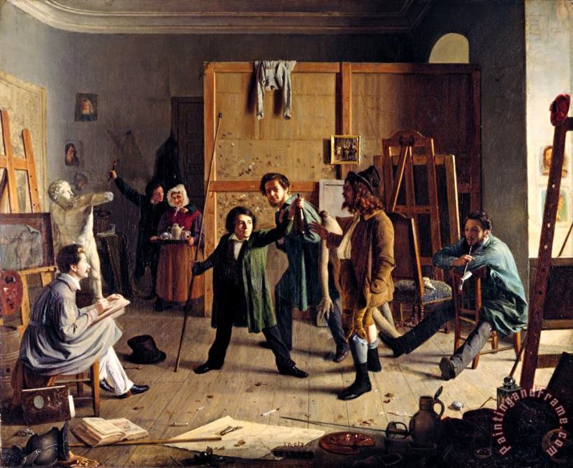 Johann Peter Hasenclever Studio Scene Art Painting
