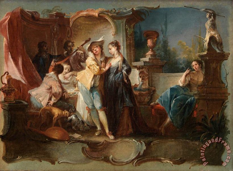 The Prodigal Son Living with Harlots painting - Johann Wolfgang Baumgartner The Prodigal Son Living with Harlots Art Print