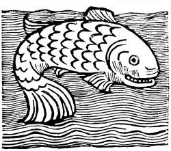 Johannes de Cuba Leviathan Fish Engraving