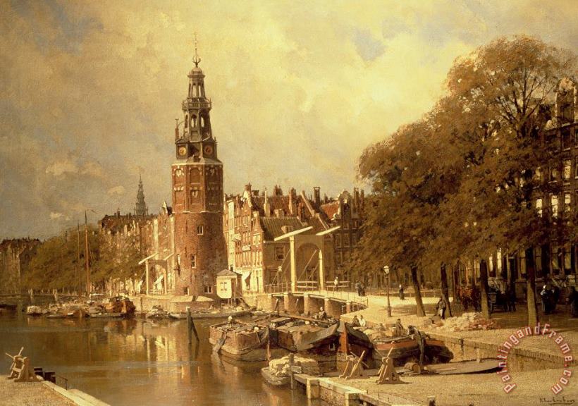 Johannes Karel Christian Klinkenberg View Of The Kalk Market In Amsterdam Art Painting