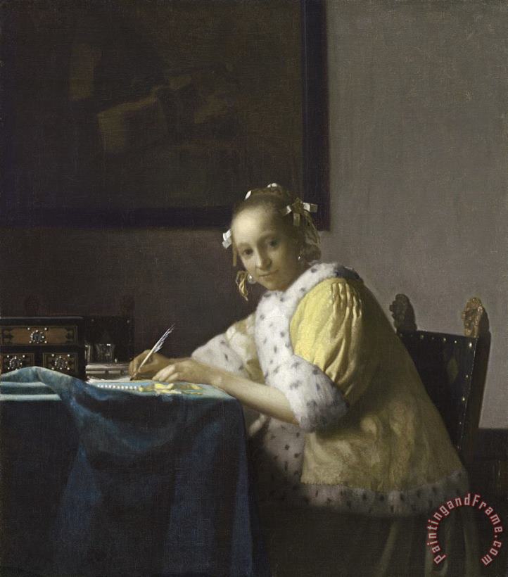 Johannes Vermeer A Lady Writing Art Print