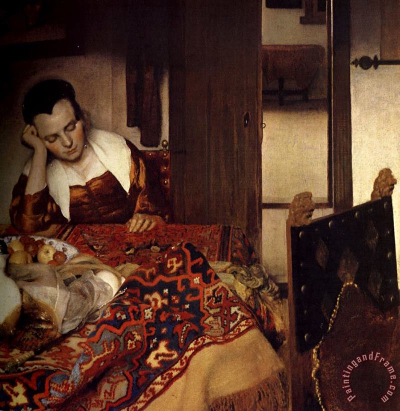 Johannes Vermeer A Maid Asleep Art Print